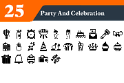 Party and Celebration Solid Icons, an Outline Icon by EllaMaiyaali (Thumbnail 1 of 3)