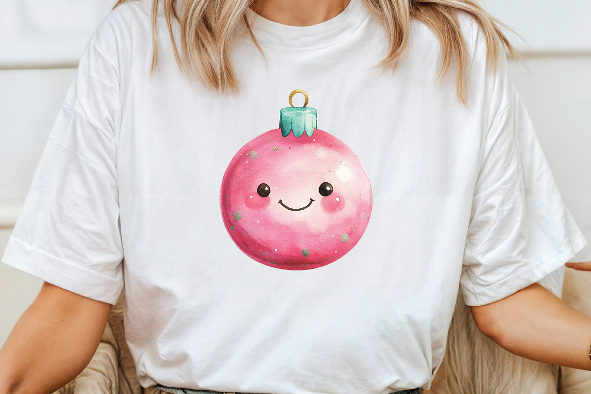 Kawaii Pink Mint Christmas Clipart, an Illustration by CraftArtStudio (Photo 4 of 6)
