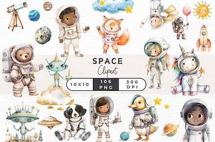 Space Clipart, 106 PNGs, an Object Graphic by EllyandLima