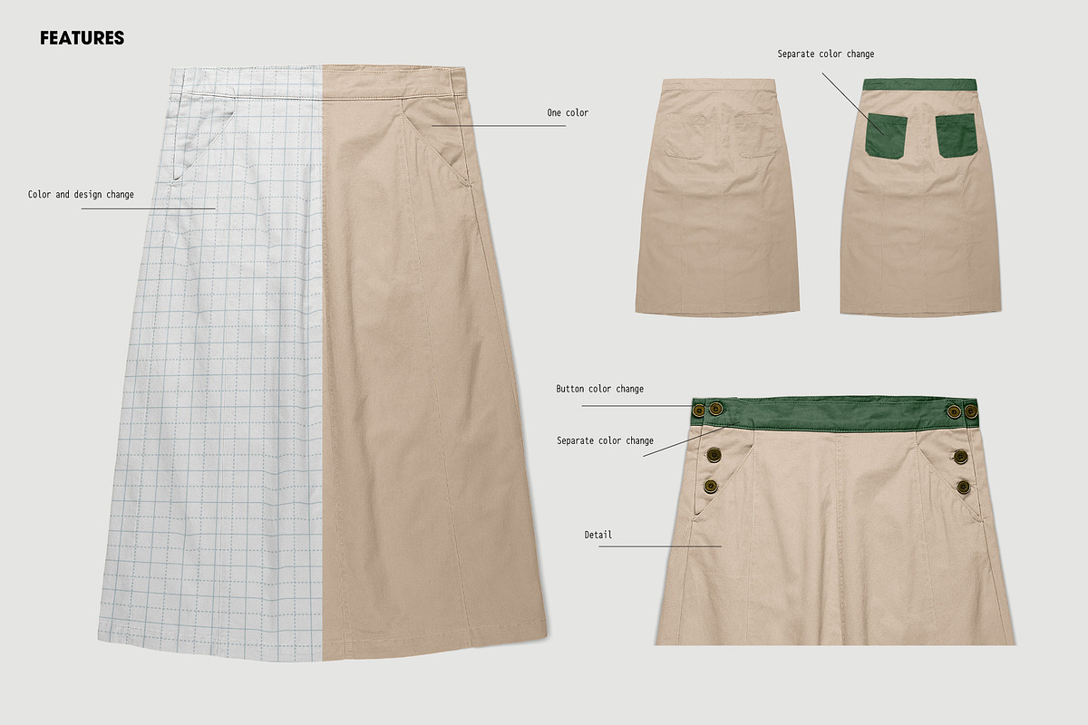 Women skirt mockup, a Bottom Mockup by made_by_nope (Photo 1 of 7)