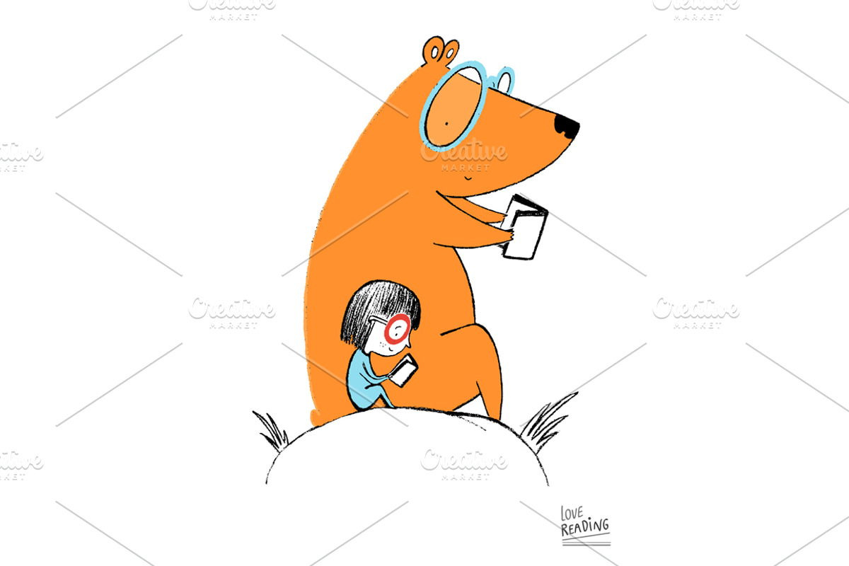 Little girl reading Collection 02, an Animal Illustration by Irene Loal (Photo 2 of 7)