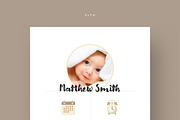 Nursery Birth Card Template + icons, a Card Template by Filip Studio (Thumbnail 2 of 2)