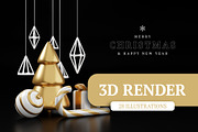 3d render Christmas illustrations, a Background Graphic by Lunarts Studio (Thumbnail 1 of 8)