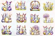 Easter bunnies family clipart, an Illustration by RobertsArt (Thumbnail 2 of 7)