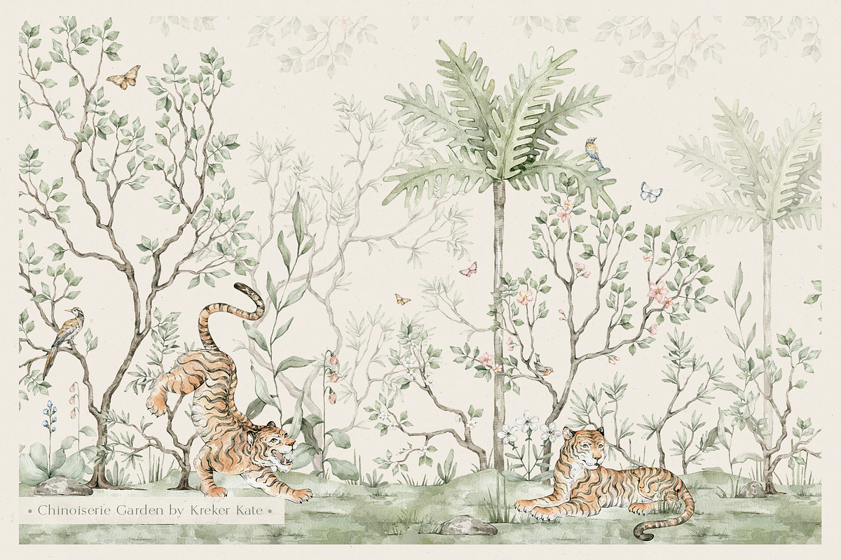 Chinoiserie Watercolor Wild Nature, a Decorative Illustration by Kreker Kate (Photo 6 of 12)