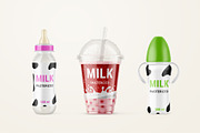 Fresh Milk Glass Bottle Mockup Set, a Product Mockup by PSD Market (Thumbnail 13 of 20)