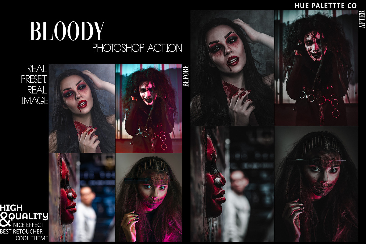 10 Bloody Halloween Photoshop Action, an Action Add-On by Hue Palettte Studio (Photo 9 of 10)