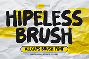 Hipeless Brush - All Caps Brush Font, a Font by Gassstype (Thumbnail 1 of 8)