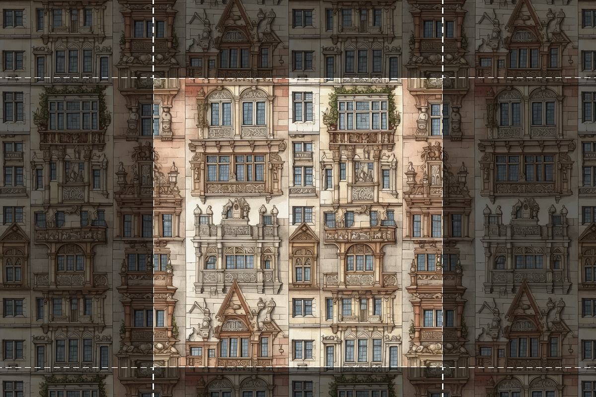 Classical Facade Seamless Patterns, a Pattern Graphic by PrintyleStudio (Photo 4 of 6)