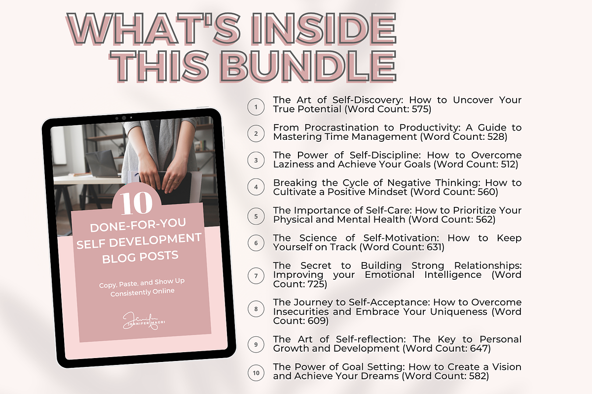 DFY SELF DEVELOPMENT BLOG POSTS, a Templates & Theme by Jennifer Magri Templates (Photo 2 of 8)