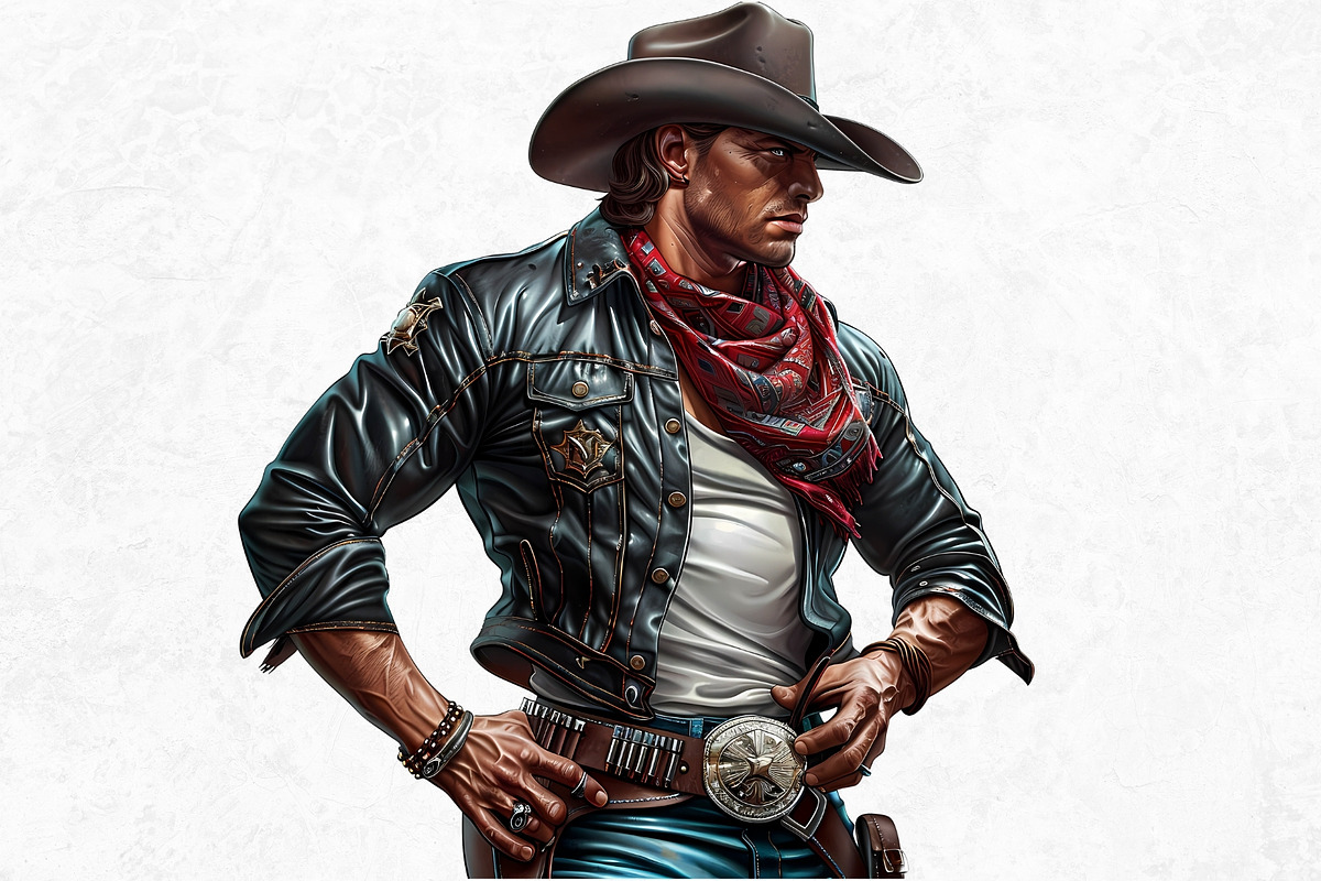 Western Cowboy Portrait clipart, a Person Illustration by ThatsDesignArt (Photo 6 of 10)