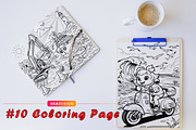 10 Coloring Page, an Education Illustration by Eka Design (Thumbnail 1 of 4)