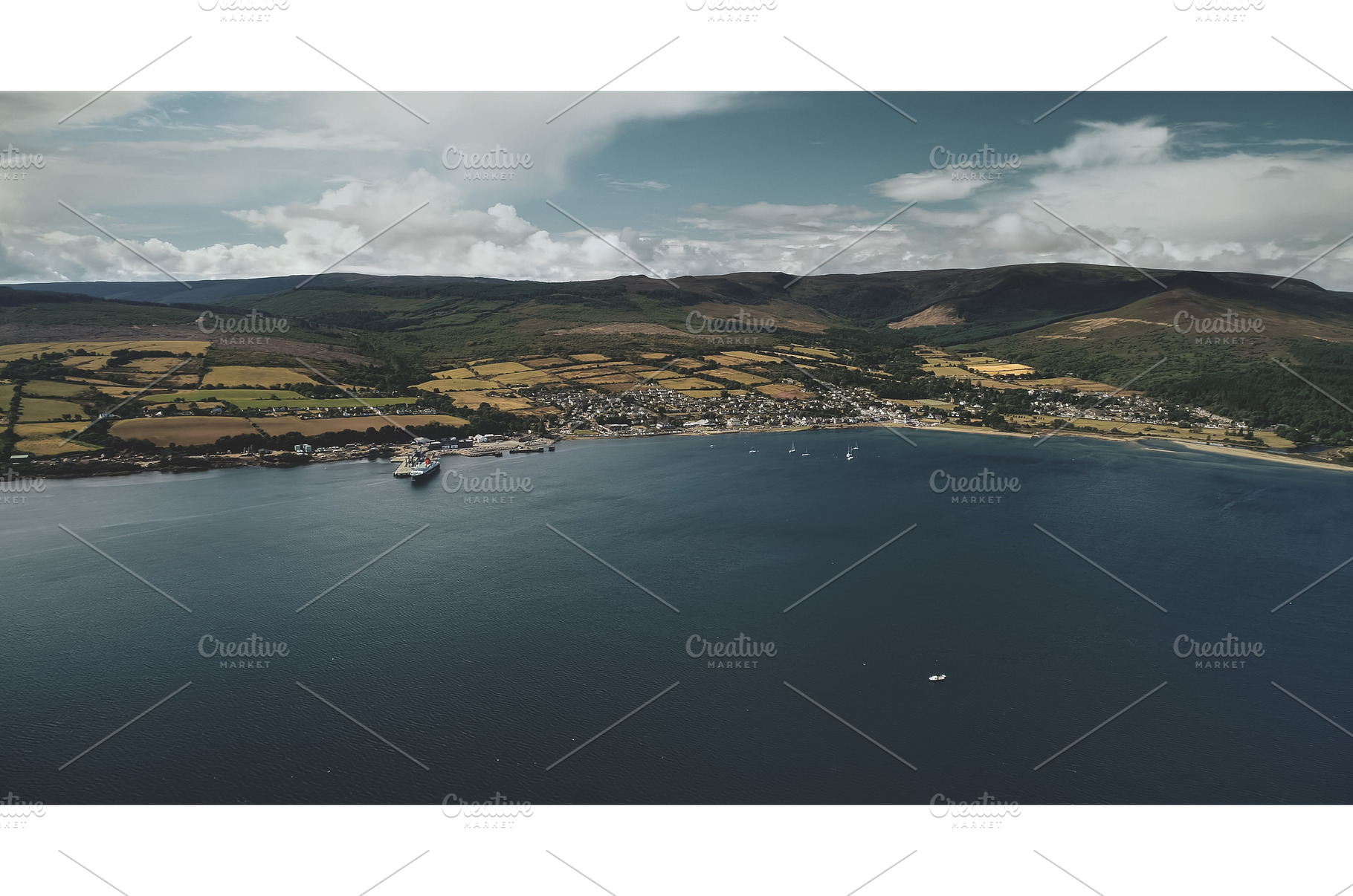 Brodick ocean ferry terminal aerial, a Nature Photo by Goinyk