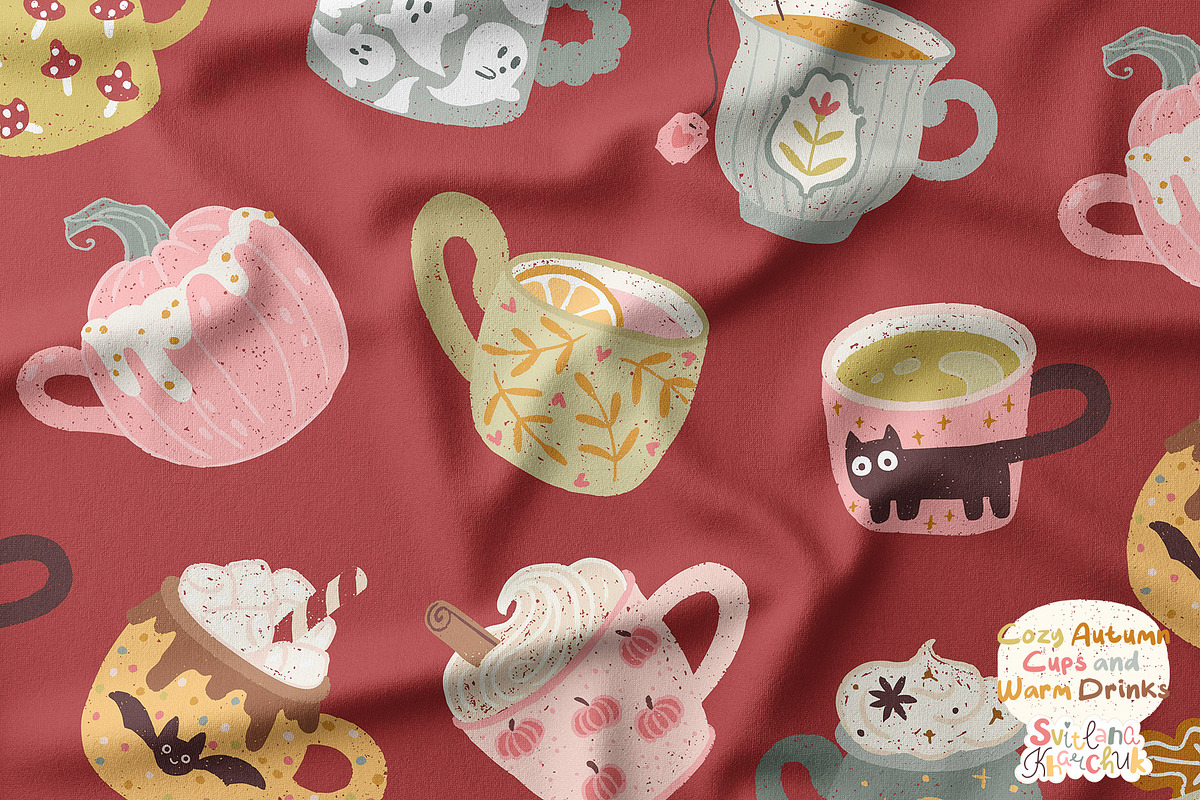 Cozy Autumn Cups and Warm Drinks, a Seasonal Illustration by Svitlana Kharchuk (Photo 5 of 13)
