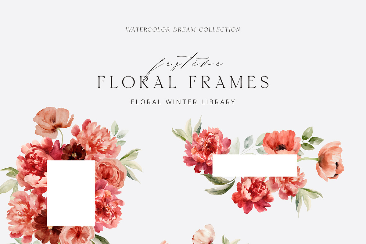 FLORAL WINTER BOX Watercolor Bundle, a Seasonal Illustration by Muse Artist (Photo 72 of 95)