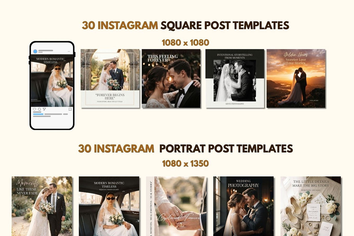 Wedding Photography Instagram Kit, a Social Media Template by Arslan (Photo 5 of 10)