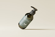 Dark Green Pump Bottle Mockups, a Packaging Mockup by MockupFree.Net (Thumbnail 4 of 8)
