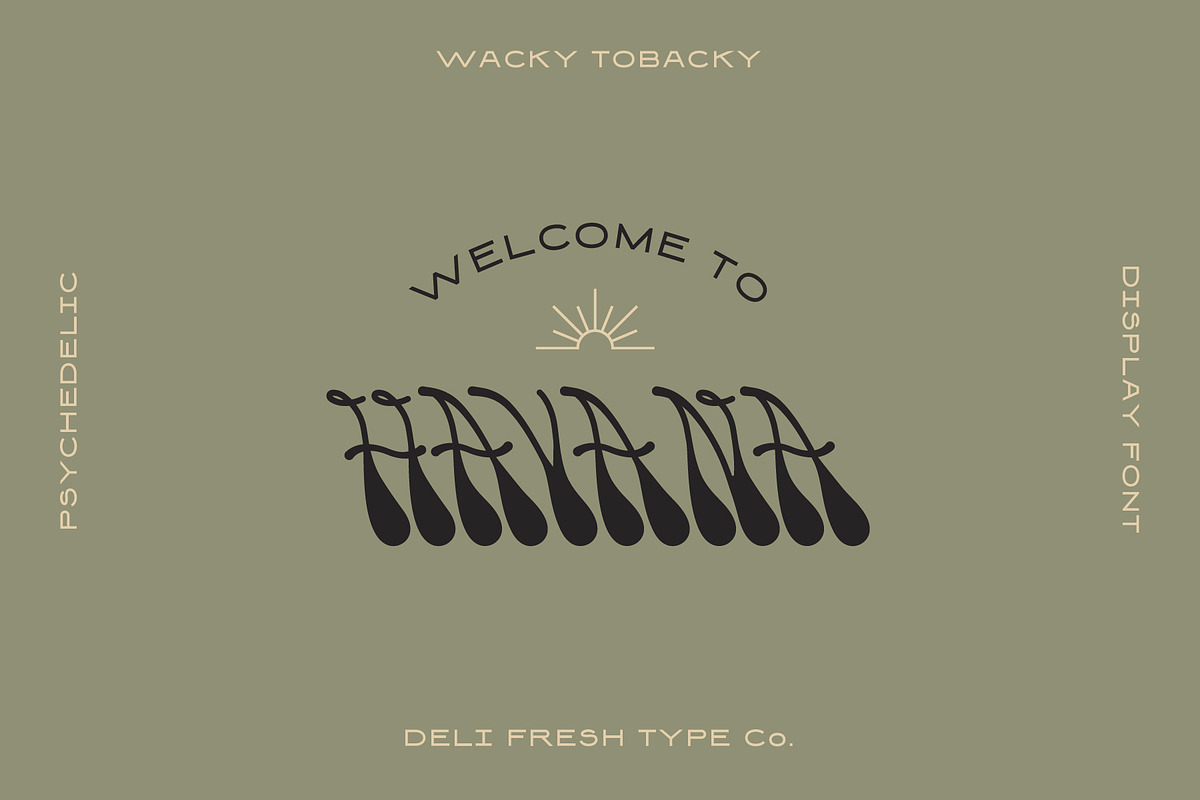 Wacky Tobacky: A Psychedelic Script, a Script Font by DeliFreshTypeCo. (Photo 4 of 10)