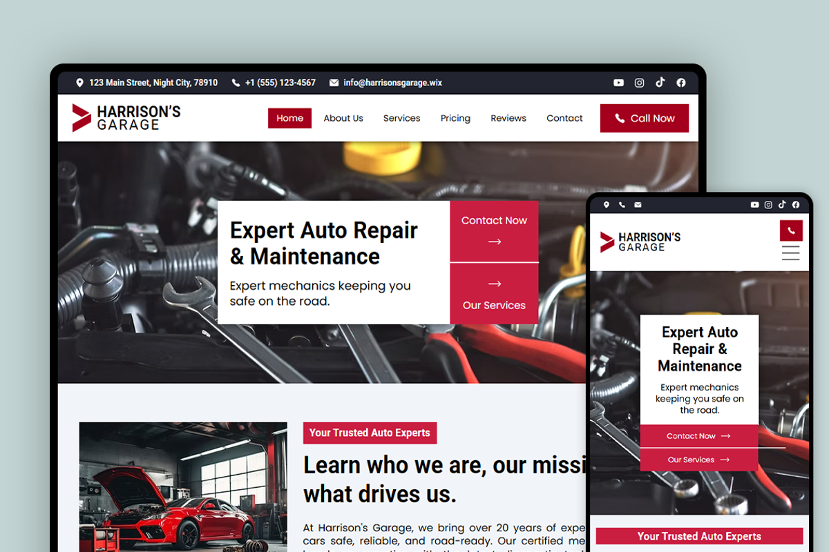 Car Repair Wix Studio Website preview 4