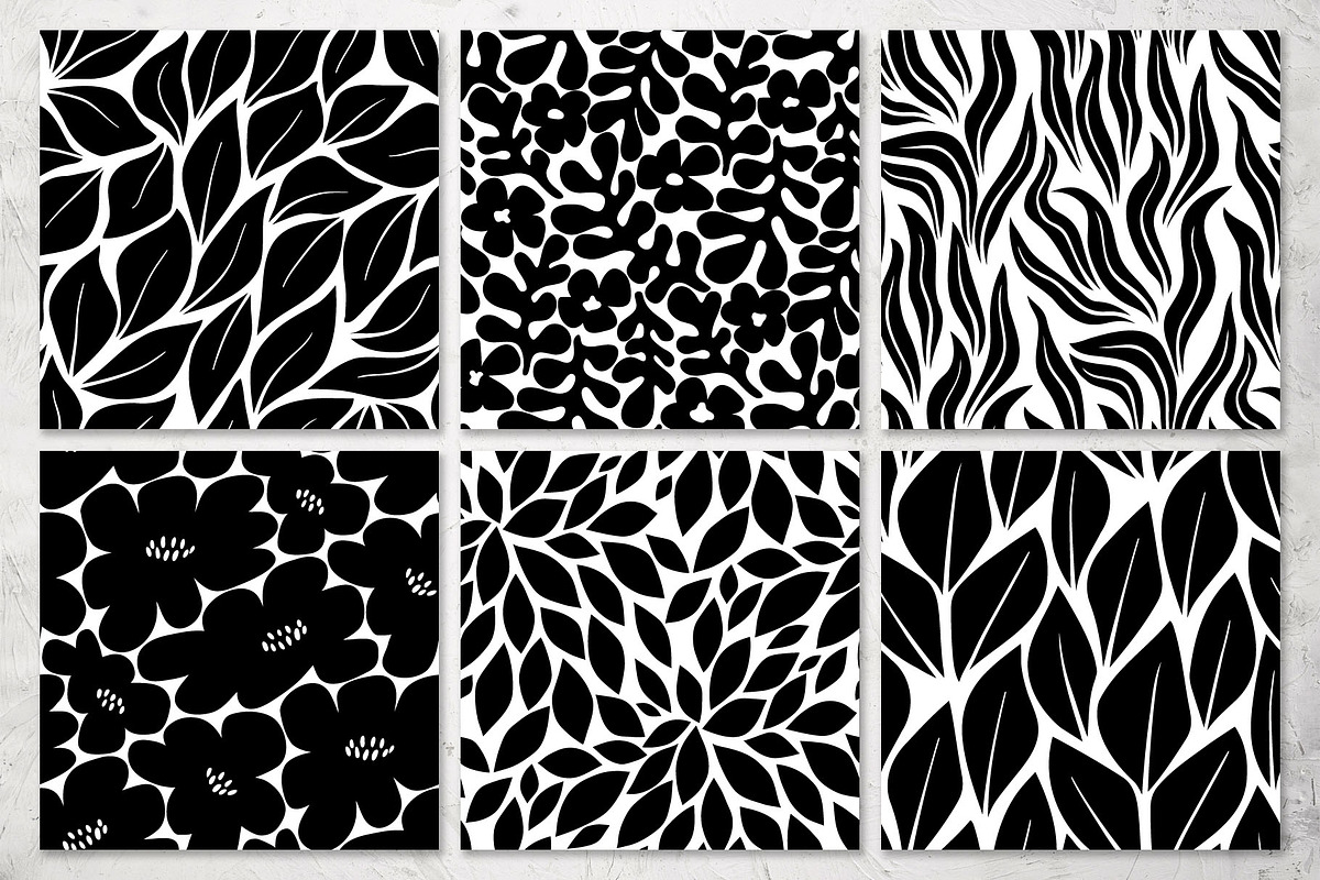Black And White Floral Patterns, a Pattern Graphic by pineart (Photo 6 of 7)