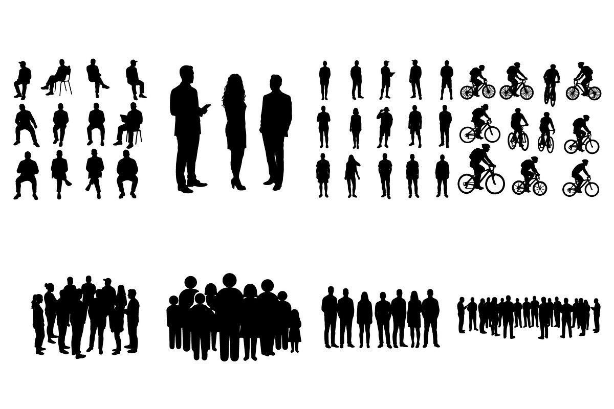 Minimal Vector People Silhouettes, a Person Illustration by MkStudio (Photo 2 of 2)