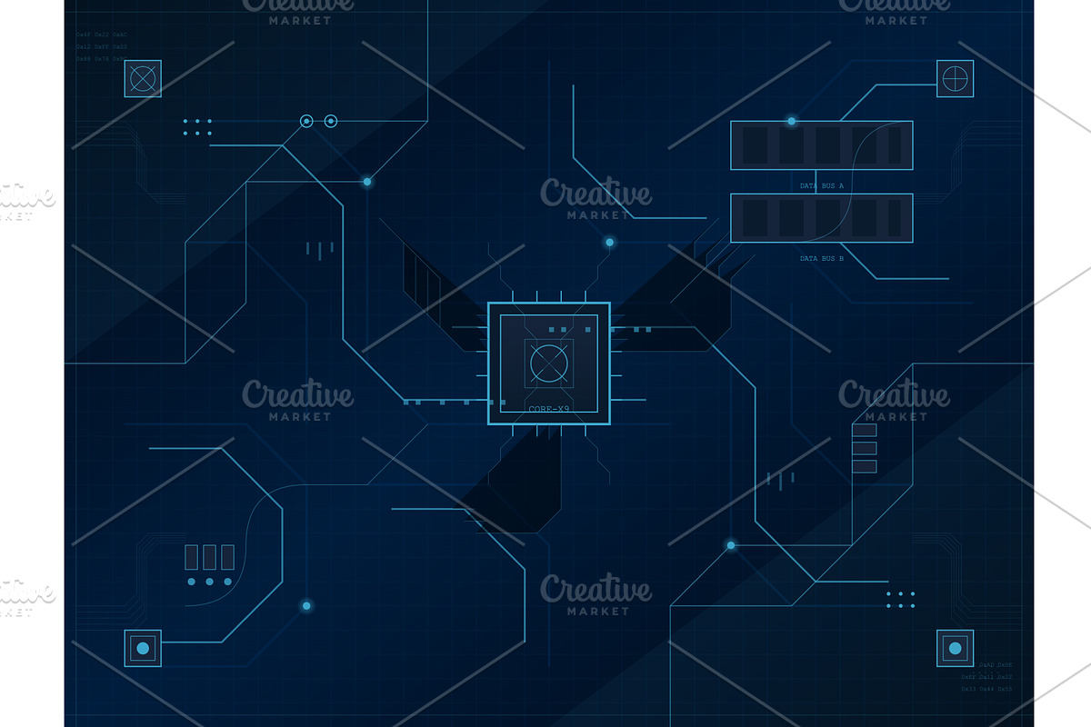 Digital circuit board design with, a Technology Illustration by ZinetroN