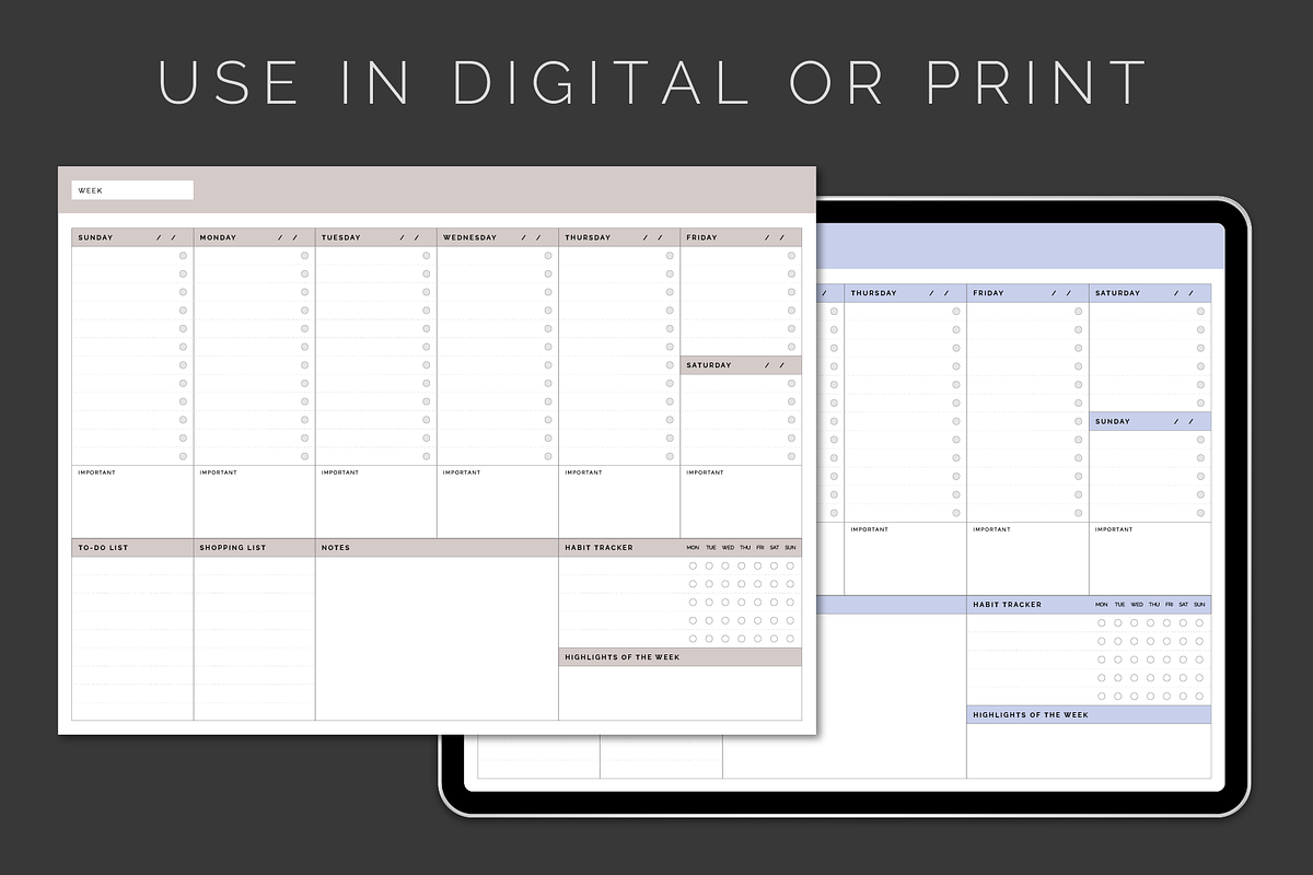 Digital Weekly Planner, a Brochure Template by Santo Romero (Photo 5 of 5)