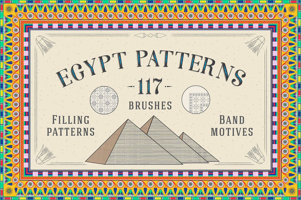 117 Egypt Patterns Brushes Swatches, a Pattern Graphic by Textures ...