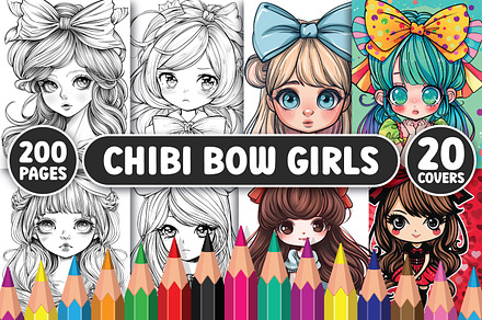 200 Chibi Bow Girls Coloring Pages