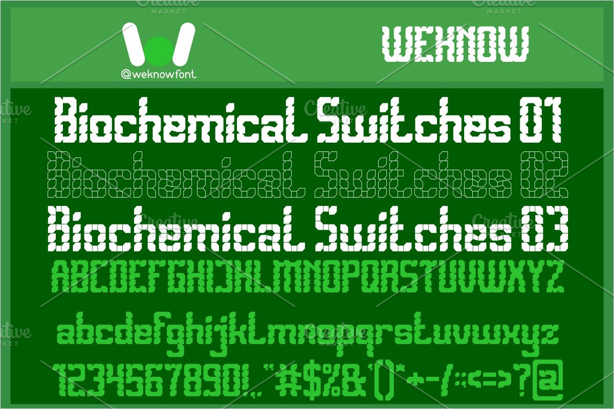 Biomechanical switches font, a Font by weknow (Photo 1 of 8)