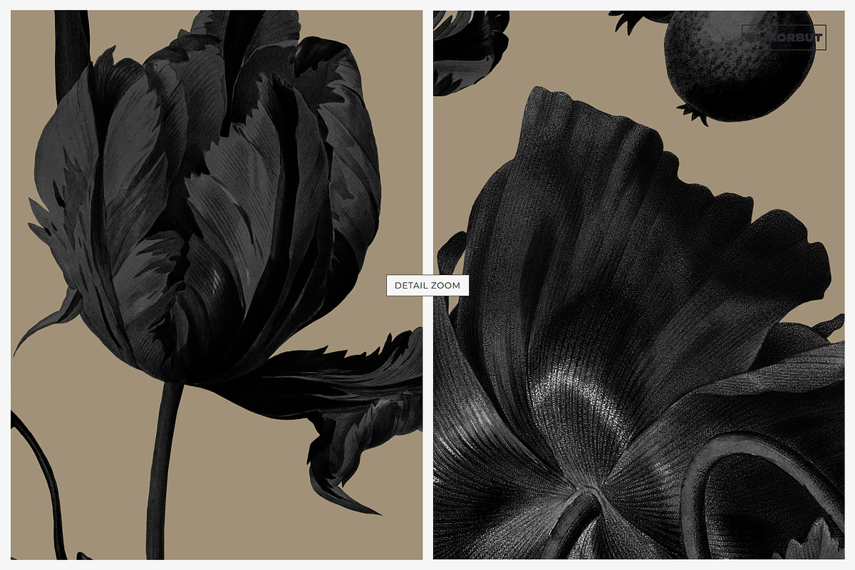 Dark Bloom Elegant Floral Pattern, a Pattern Graphic by likorbut (Photo 3 of 12)