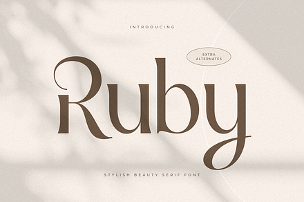 Ruby - Stylish Beauty Serif Font, a Serif Font by Sensatype