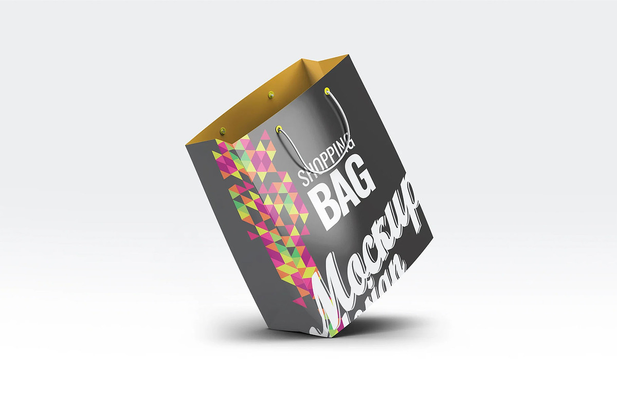 Paper Shopping Bag Mock-Up, a Packaging Mockup by DesignRushMarket (Photo 4 of 7)