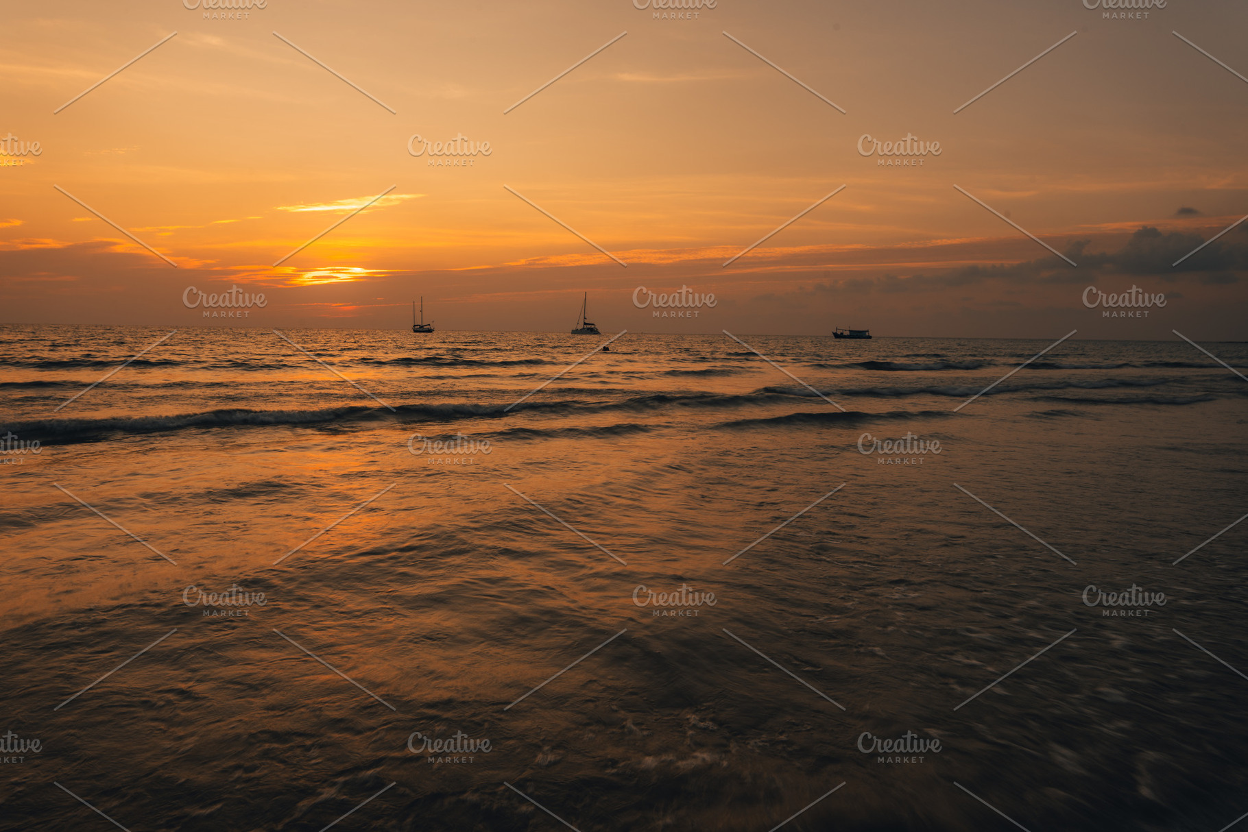 Orange beach at summer dusk on the island, a Nature Photo by Art Rachen