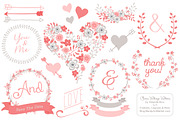 Coral Flower Heart Vectors & Clipart, an Illustration by Amanda Ilkov (Thumbnail 1 of 4)