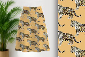 Tiger On Orange Seamless Repeat, a Pattern Graphic by Sharon Schwalbe