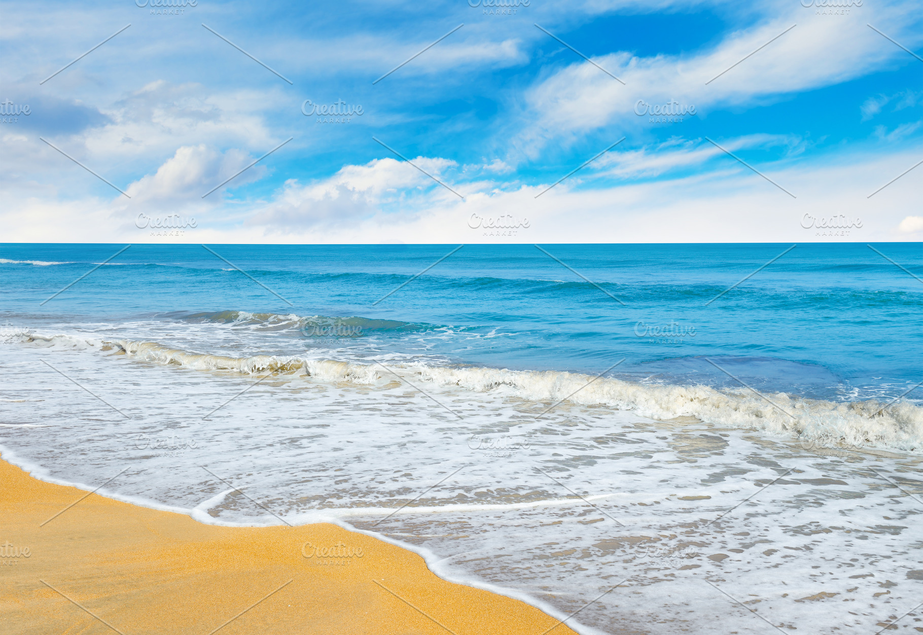 Bright beautiful ocean with small waves, a Nature Photo by Serg64