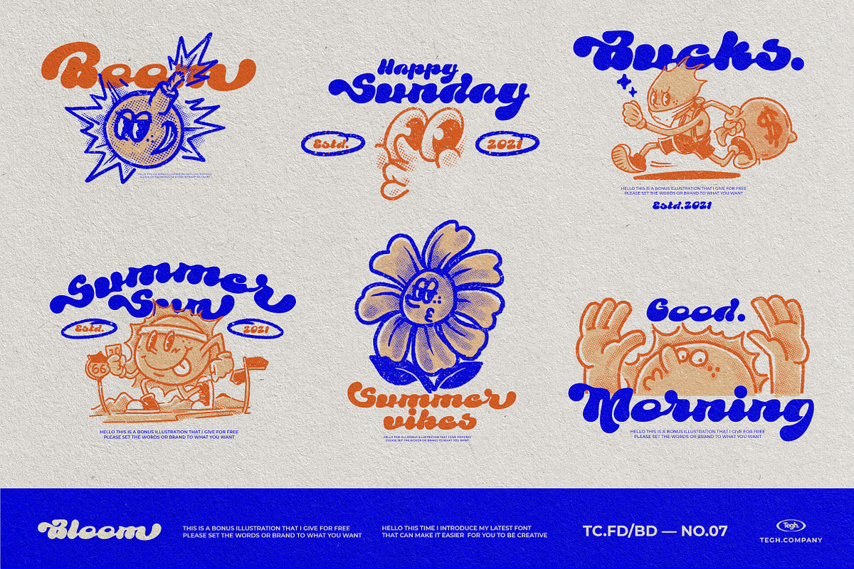 Bloom display font & badges, a Font by Tegh co. (Photo 12 of 16)
