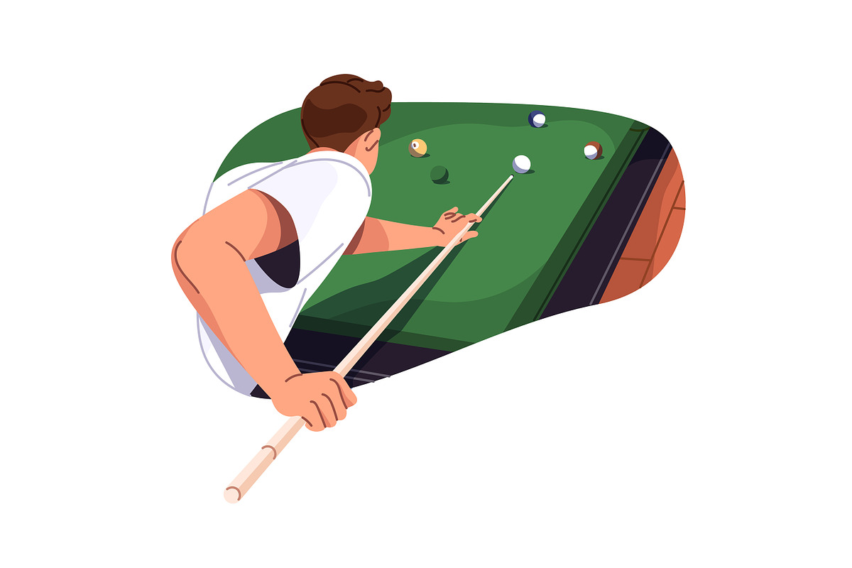 People play pool at billiard table, a Sport Illustration by PaperTrident (Photo 5 of 8)