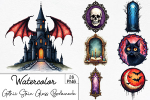 Gothic Stain Glass Bookmark, an Illustration by CrexoraLab