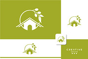 logo design leaf and house line icon, a Branding & Logo Template by art_creater (Thumbnail 1 of 2)