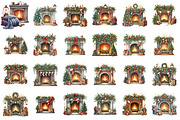 Christmas Fireplace Clipart, an Illustration by SinaCreation (Thumbnail 2 of 7)
