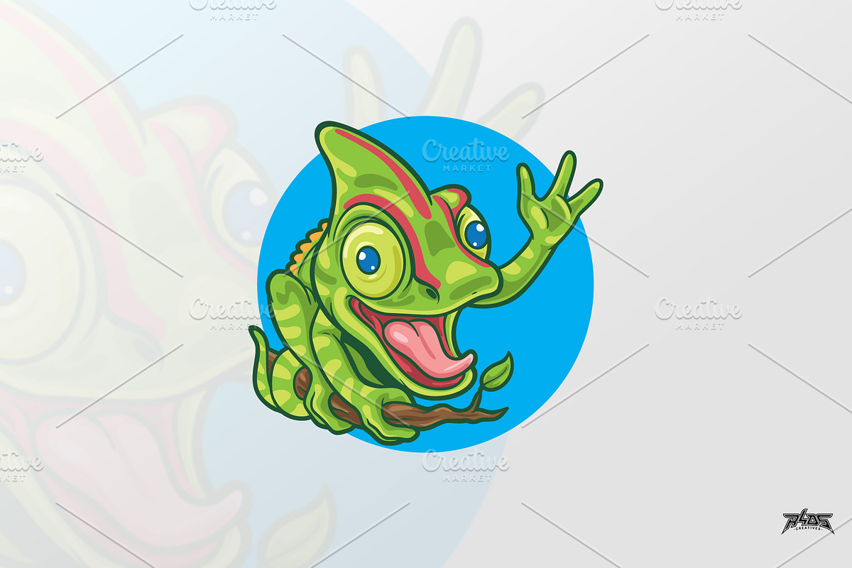 Cartoon Chameleon Vector, an Animal Illustration by R4DS