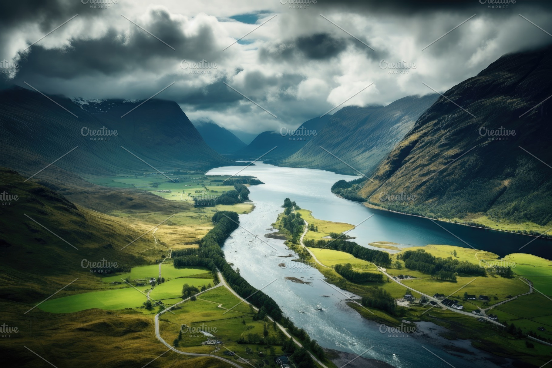 Aerial view of Glencoe in Scotland,, a Photo by Iftikhar Alam