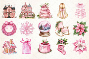 Chic Neon Pink Christmas Clipart, an Illustration by Libby Wishes (Thumbnail 2 of 7)