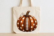 Fall Autumn Football Pumpkin PNG, a Seasonal Illustration by CraftArtStudio (Thumbnail 2 of 4)