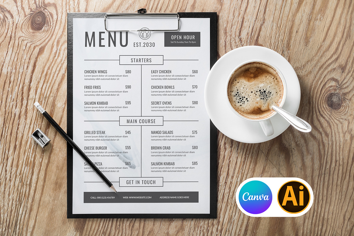 Simple Food Menu | Canva