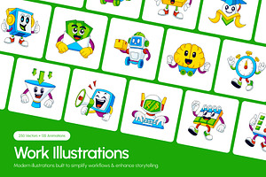 Work Illustrations Bundle, a Work Illustration by Vectors Market