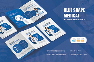 Blue Shape Medical - Bifold Brochure, a Brochure Template by AQR Studio