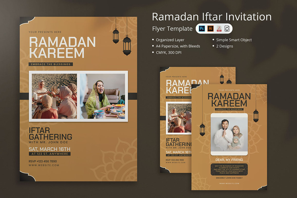Ramadan Iftar Invitation Flyer, a Flyer Template by Attype (Photo 1 of 4)